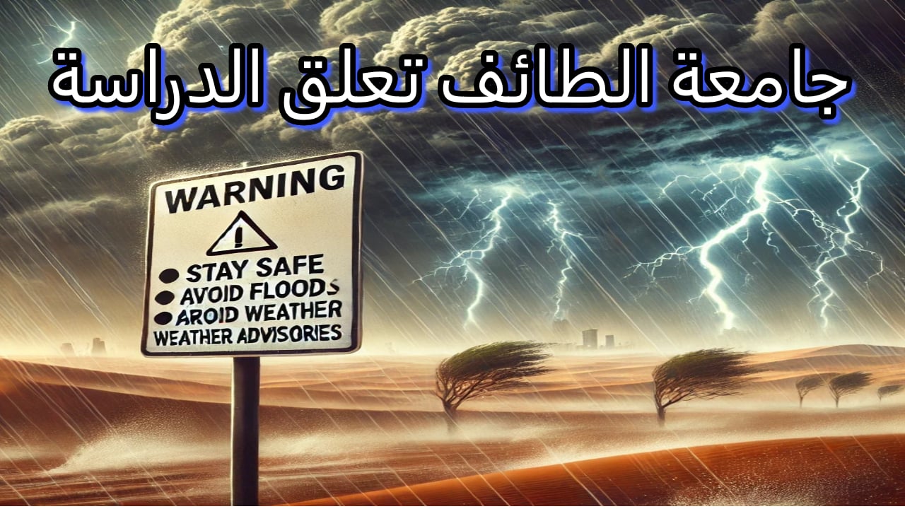 "تحذيرات المركز الوطني للأرصاد" أخر أخبار جامعة الطائف 1446.. تعليق الدراسة سلامة الطلاب وتحويل الدراسة الحضورية 2 “تحذيرات المركز الوطني للأرصاد” أخر أخبار جامعة الطائف 1446.. تعليق الدراسة سلامة الطلاب وتحويل الدراسة الحضورية
