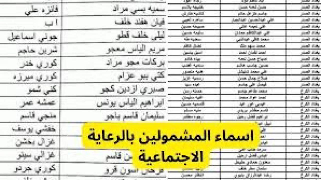 بعموم محافظات العراق ... تحميل قوائم اسماء الرعاية الاجتماعية الوجبة الأخيرة pdf 2025 عبر مظلتي spa.gov.iq 2 بعموم محافظات العراق … تحميل قوائم اسماء الرعاية الاجتماعية الوجبة الأخيرة pdf 2025 عبر مظلتي spa.gov.iq
