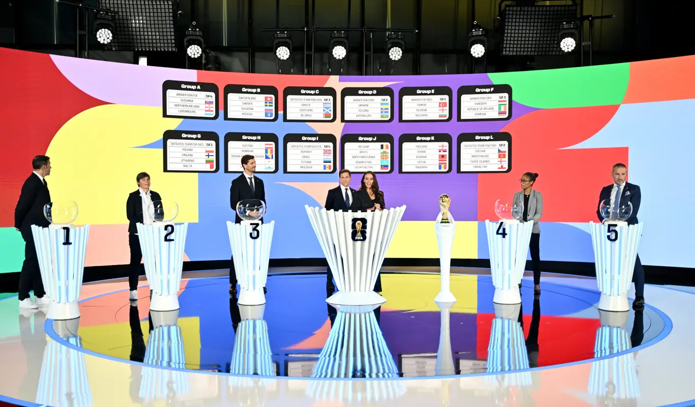 الكشف عن مجموعات التصفيات الأوروبية المؤهلة إلى بطولة كأس العالم 2026 FIFA World Cup 2 الكشف عن مجموعات التصفيات الأوروبية المؤهلة إلى بطولة كأس العالم 2026 FIFA World Cup