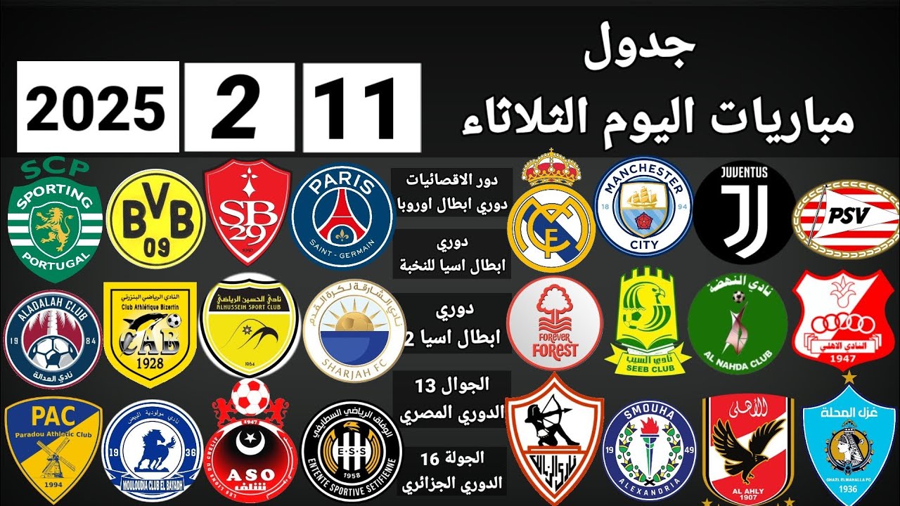 مانشستر سيتي وريال مدريد جدول مباريات اليوم الثلاثاء 11 فبراير 2025 والقنوات الناقلة 2 مانشستر سيتي وريال مدريد جدول مباريات اليوم الثلاثاء 11 فبراير 2025 والقنوات الناقلة