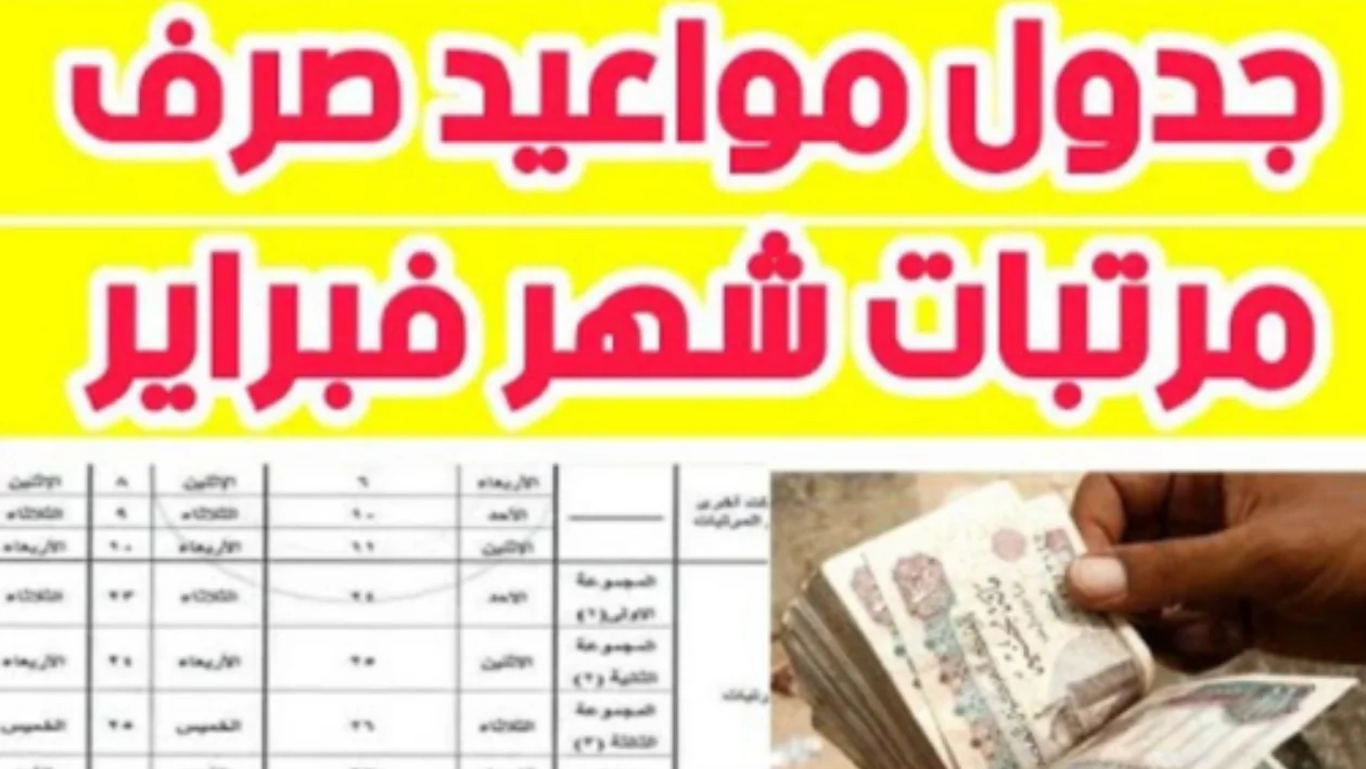 قبل رمضان.. وزارة المالية تعلن موعد صرف رواتب فبراير 2025 للعاملين بالدولة 2 قبل رمضان.. وزارة المالية تعلن موعد صرف رواتب فبراير 2025 للعاملين بالدولة