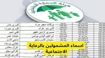أسماء الرعاية الاجتماعية للوجبة الأخيرة 2025