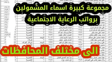 أسماء المشمولين بالرعاية الإجتماعية