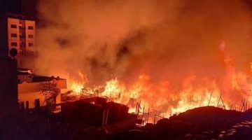 فرق الحماية المدنية تواصل مكافحة حريق مغالق الخشب في الشرابية