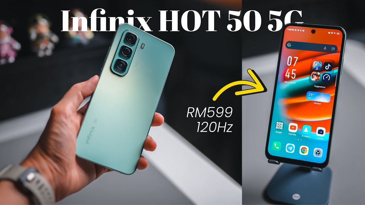 هاتف Infinix Hot 50 المقاوم للماء والغبار بتصميم أنيق وعصري وأداء متميز بسعر منافس للفئة الاقتصادية والمتوسطة