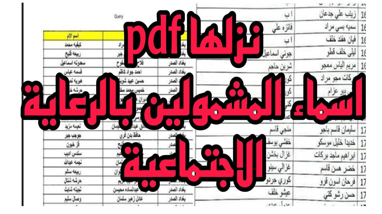 منصة مظلتي تحميل أسماء الرعاية الاجتماعية pdf كشف حصري للمشمولين بالوجبة الأخيرة 2025 عموم العراق