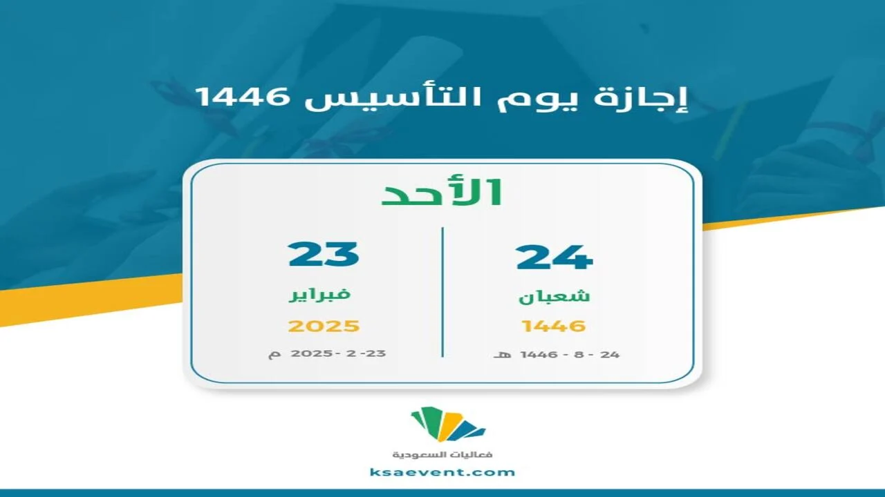 موعد إجازة يوم التأسيس السعودي 2025 للقطاعين الحكومي والخاص والطلاب