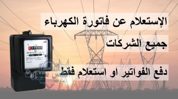 استعلام فاتورة الكهرباء
