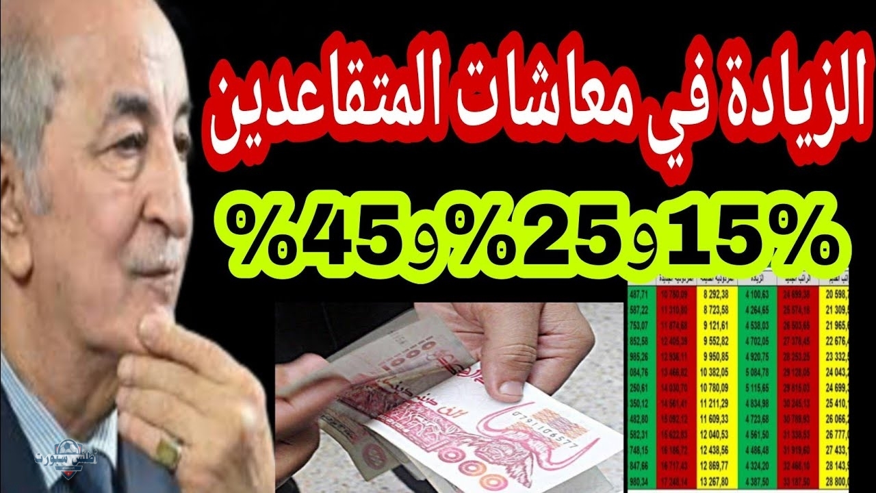 فرمان رئاسي جديد يُقر زيادات منح ومعاشات المتقاعدين في الجزائر 2025.. وهذه تفاصيل الصرف 2 فرمان رئاسي جديد يُقر زيادات منح ومعاشات المتقاعدين في الجزائر 2025.. وهذه تفاصيل الصرف