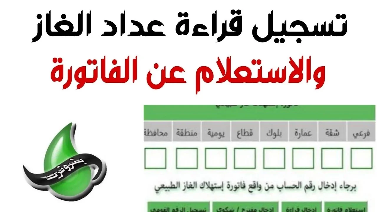 خطوات تسجيل قراءة الغاز على بتروتريد ودفع الفاتورة شهر يوليو 2025 اون لاين
