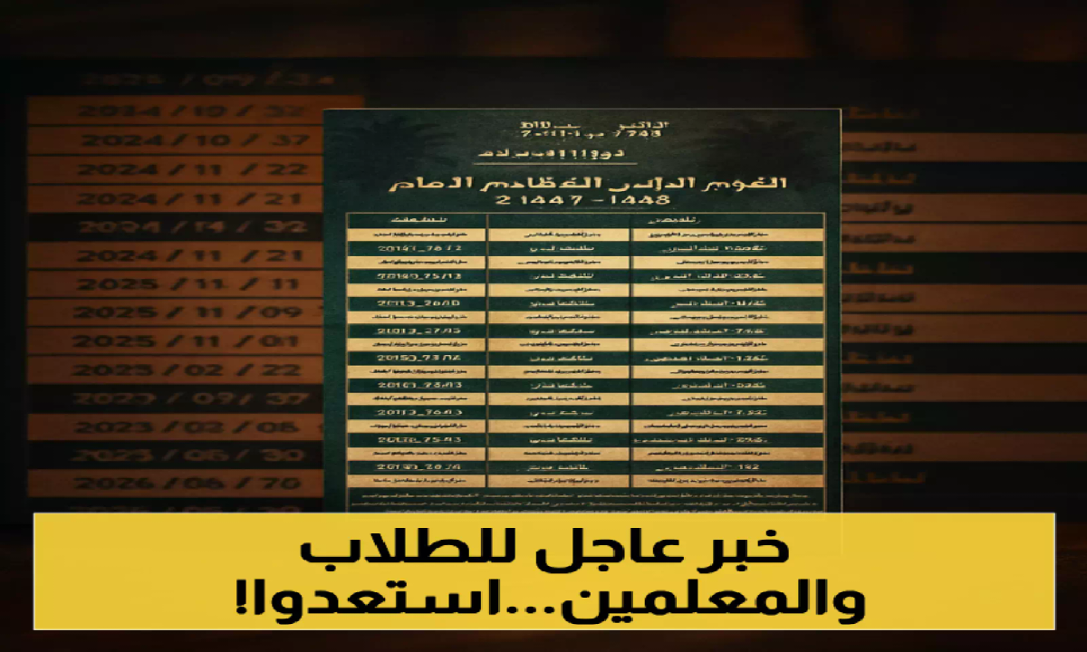 جدول الاجازات في التقويم الدراسي 1447