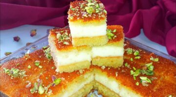 الكل هيسألك على سر الصنعة .. طريقة عمل البسبوسة المرملة بالقشطة طعم ولا أروع