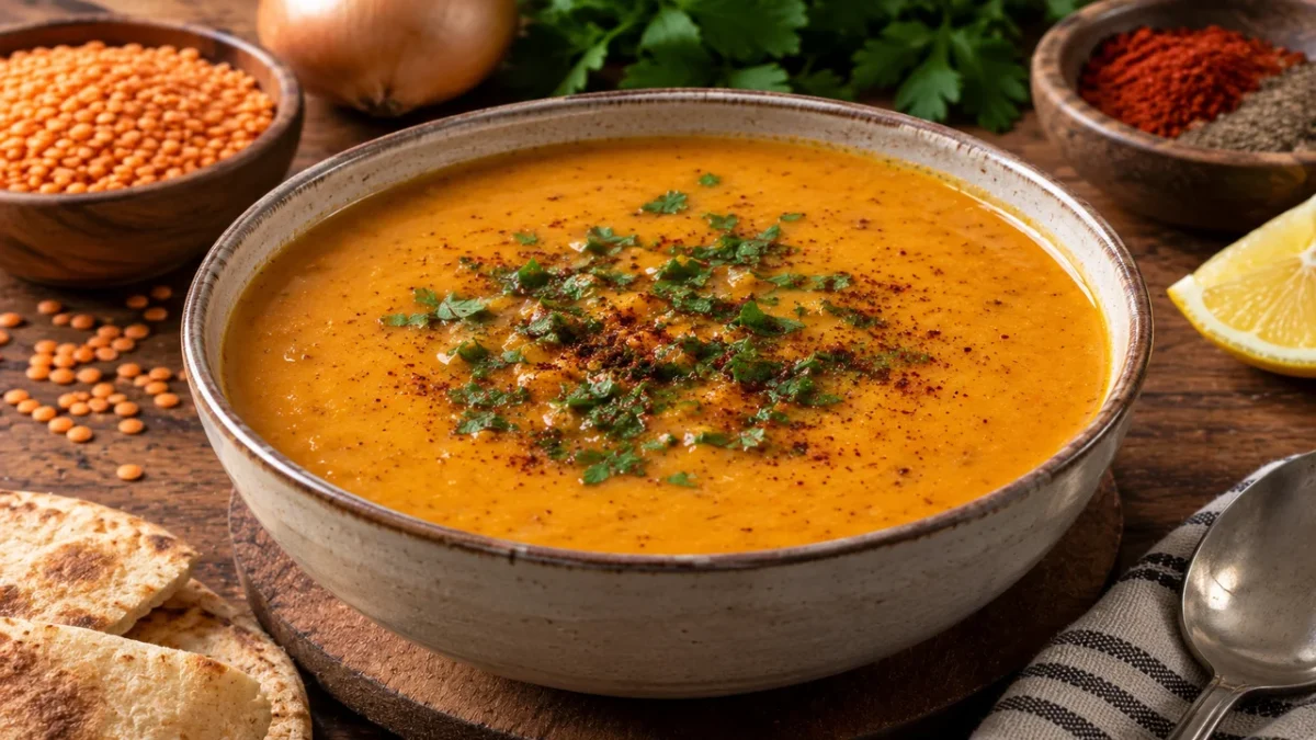 شوربة عدس كريمية